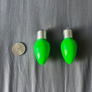 Green Christmas Light Bulb Earrings